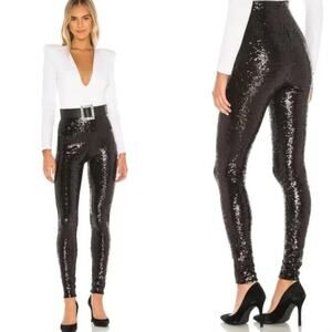WAYF Leggings Size Small NWOT Black Sequin High Waisted NEW Holiday Cocktail